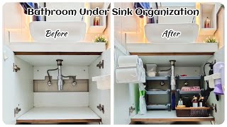 Bathroom Under Sink Organization for Small Space | Bathroom Storage Unit Organization