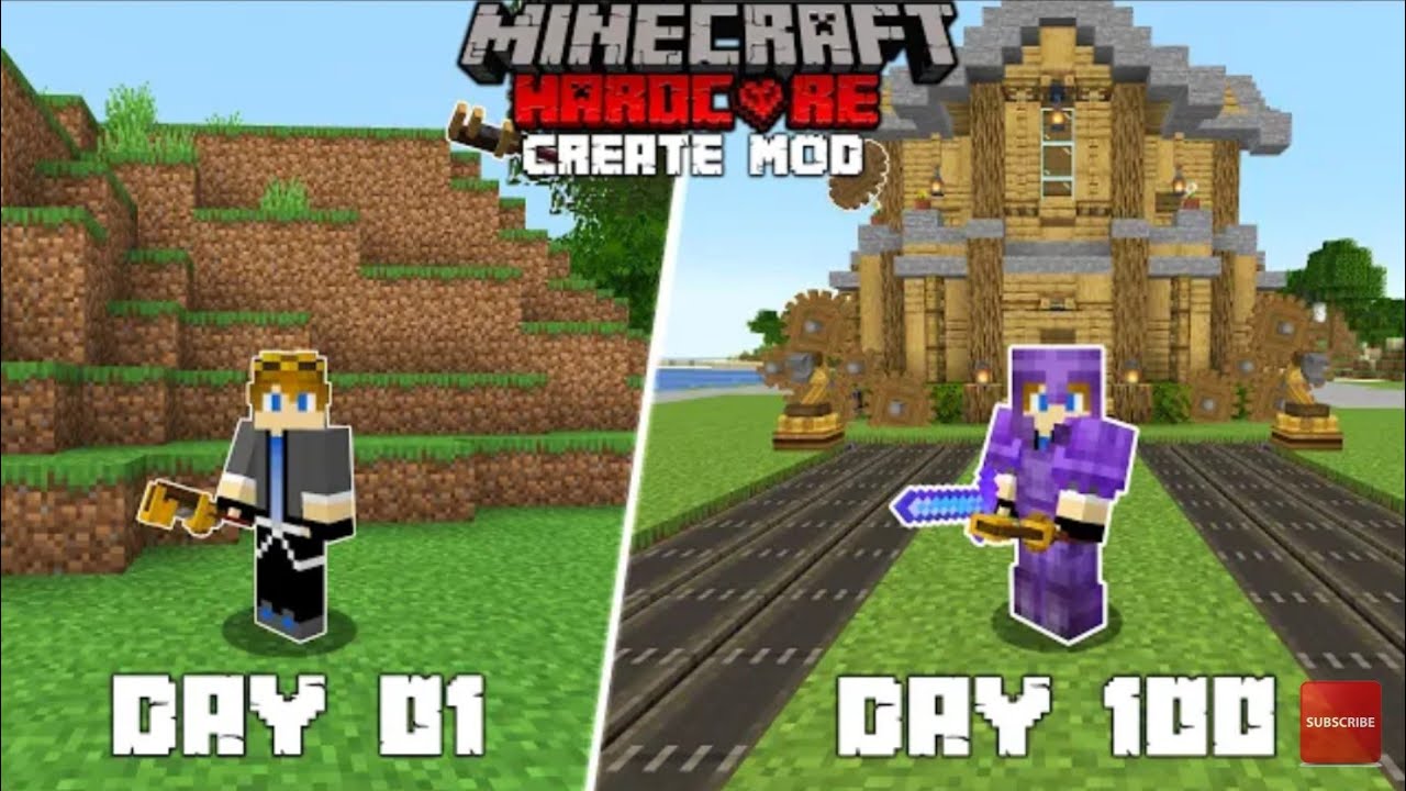 I Survived 100 Days in create mod in Minecraft Hardcore (hindi) - YouTube