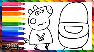 Draw and Color Peppa Pig Who Needs To Pee Pee 🐷🚽🧻💦 Drawings for Kids