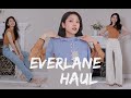 Everlane Haul 大型开箱 试穿 | 春夏新品 热门单品 |  Cheeky Jeans | Flare Jeans | Silk Shirt | Rib Polo