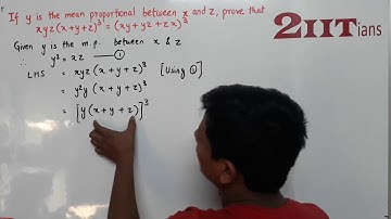 Ratio & Proportion Exercise 7 2 Q14 Class X ICSE | IIT JEE If y is mean proportional between x and z