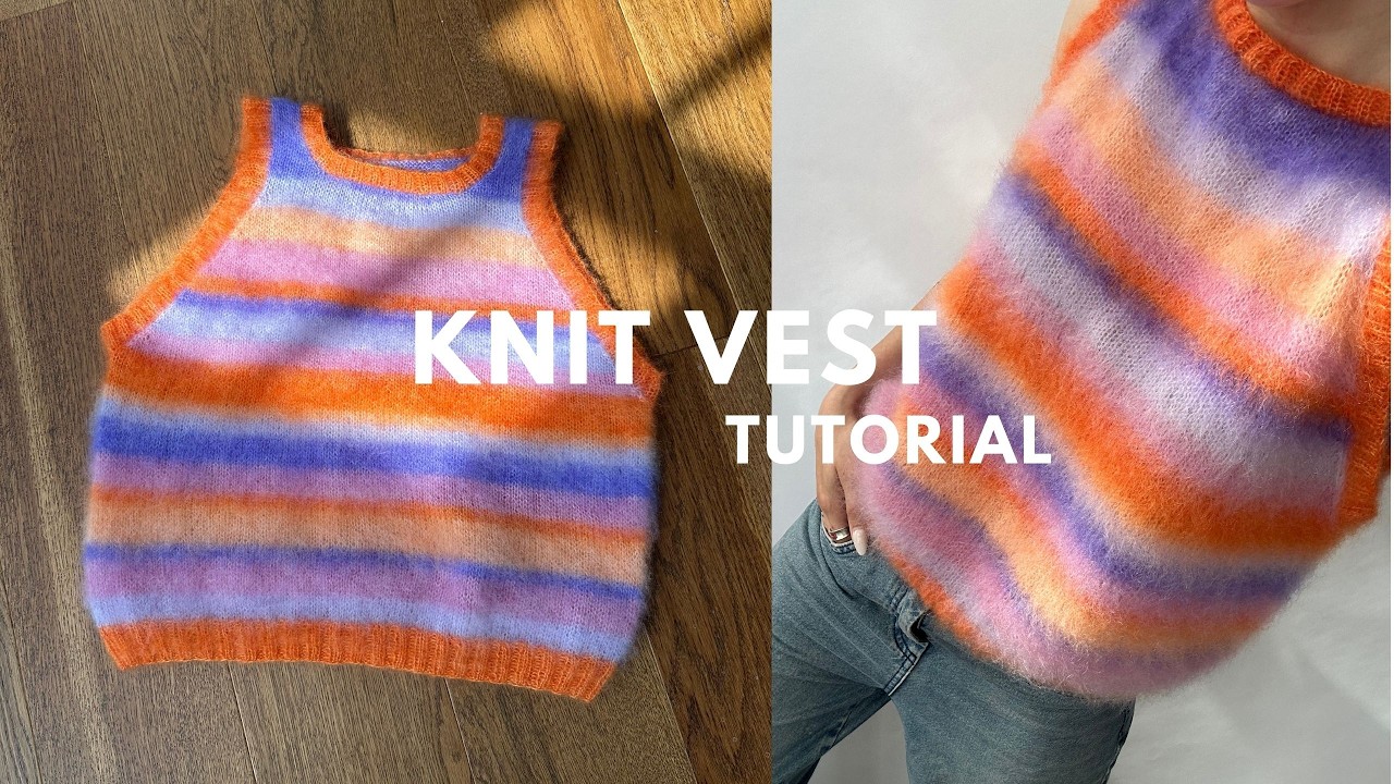 Knit brushed mohair vest tutorial I Kenikse Crochet - YouTube