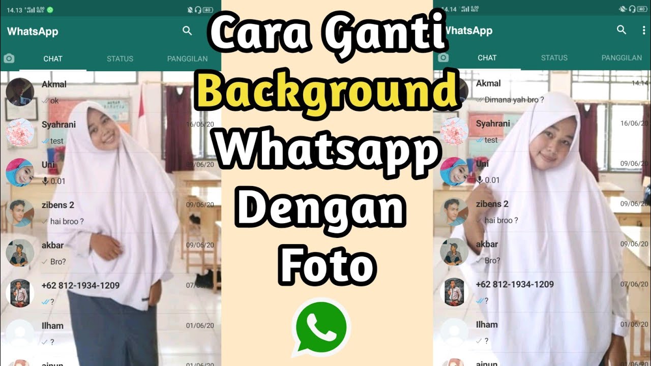  Cara  mengganti  tema whatsapp dengan  background  foto  tanpa 