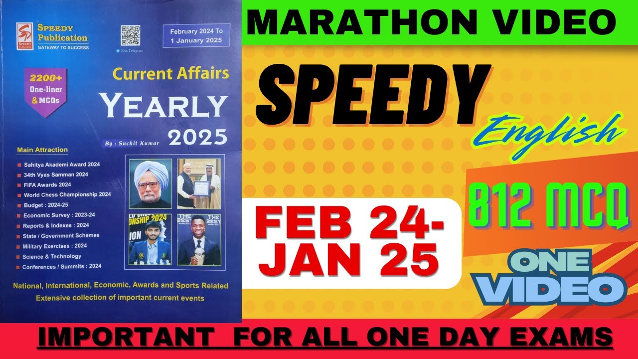 Speedy Current Affairs 2024 RAPID REVISION [ALL 812 MCQ] | JANUARY 2025 |