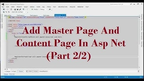 How To Add Master Page And Content Page In Asp Net Web Application (Part 2/2)