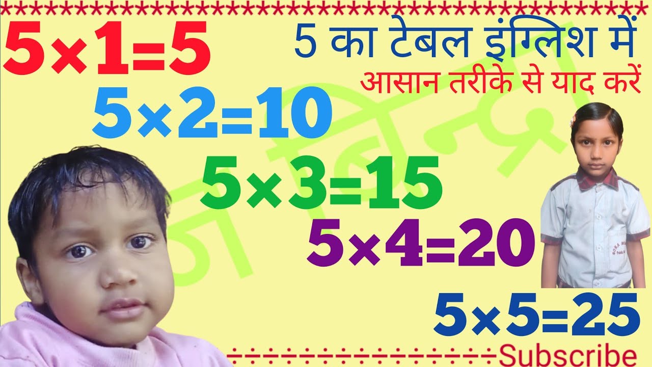 Table of 5 in English । Learn table of 5 । Table of 5 । 5 ka table English mein। Table of 5। 4