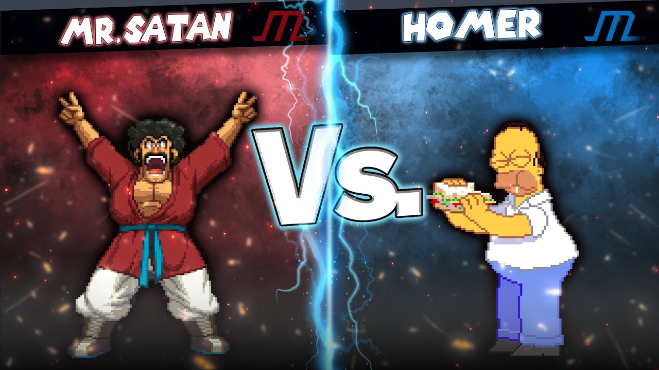 [MUGEN] AI BATTLE - Mr.Satan vs Homer Simpson