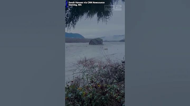 House floats down a river in Washington after days of intense rain