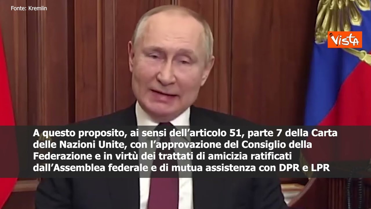 SOTTOTITOLI - Putin invade l'Ucraina: "Ho deciso di condurre un'operazione speciale"
