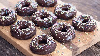 Craving for doughnuts? search no more...this easy recipe makes amazing
chocolaty, soft doughnuts in just a few minutes. yeast, eggs, butter
required...
