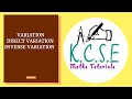 Variation | Direct variation | Inverse variation