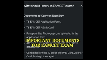 important documents for ts eamcet exam