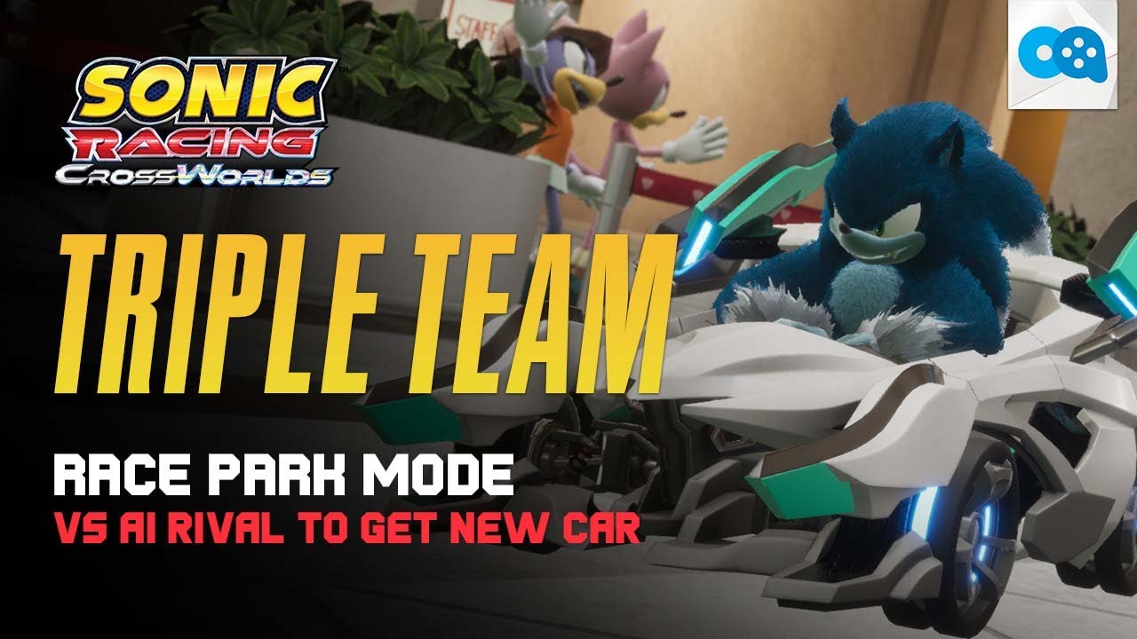 Sonic Racing CrossWorlds Triple Team Map vs AI Rival Race - YouTube