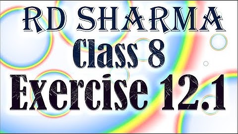 RD Sharma Class 8 | Exercise 12.1 Percentage