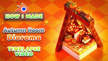 Blender Tutorial  - Autumn Room - 3D Isometric Illustration