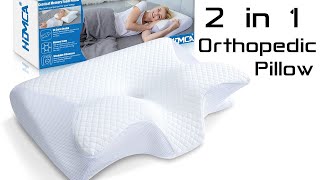 HOMCA Memory Foam Cervical Pillow, 2 in 1 Orthopedic Pillow