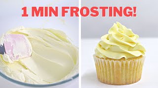 Silky BUTTERCREAM icing in 1 MINUTE │ Frosting recipe for cupcake PIPING & cakes