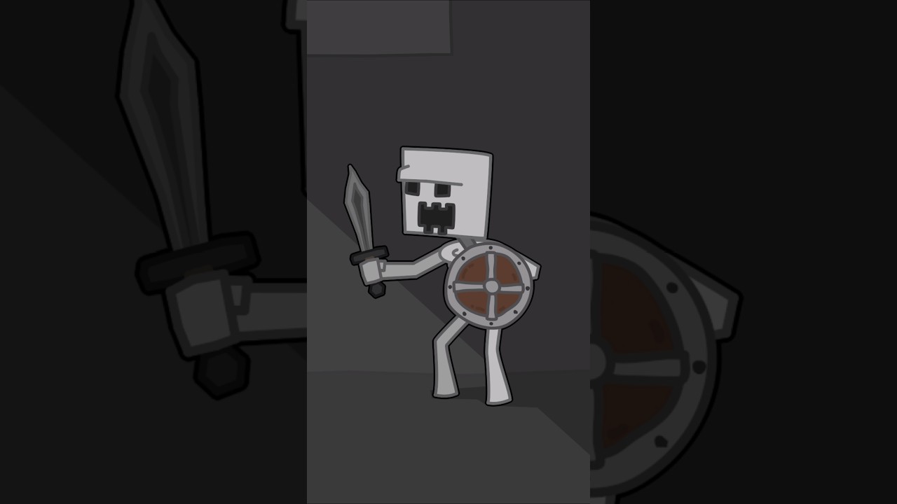 skeleton banging shield (Minecraft Animation)