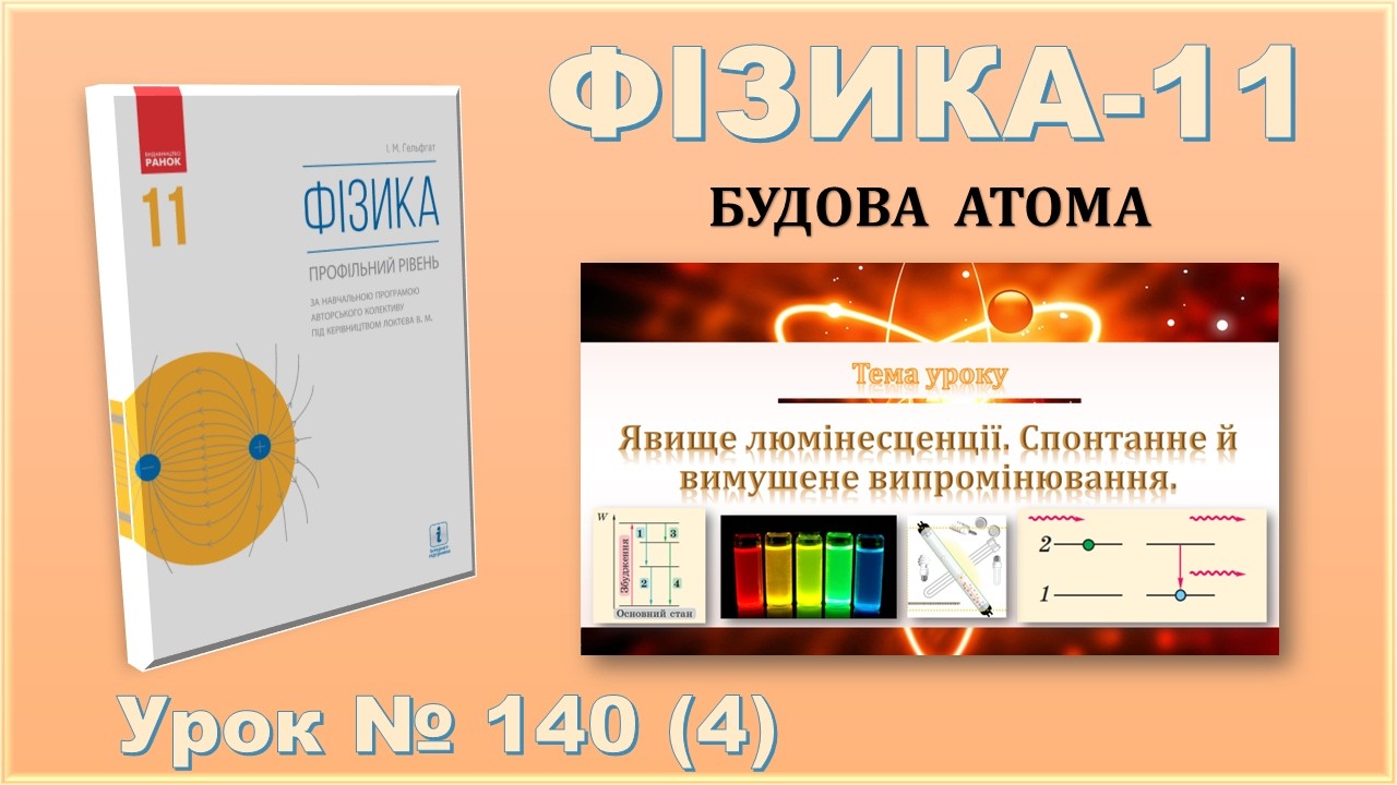 ФІЗИКА-11 | Урок 140 (4) | Явище люмінесценції. Спонтанне й вимушене випромінювання