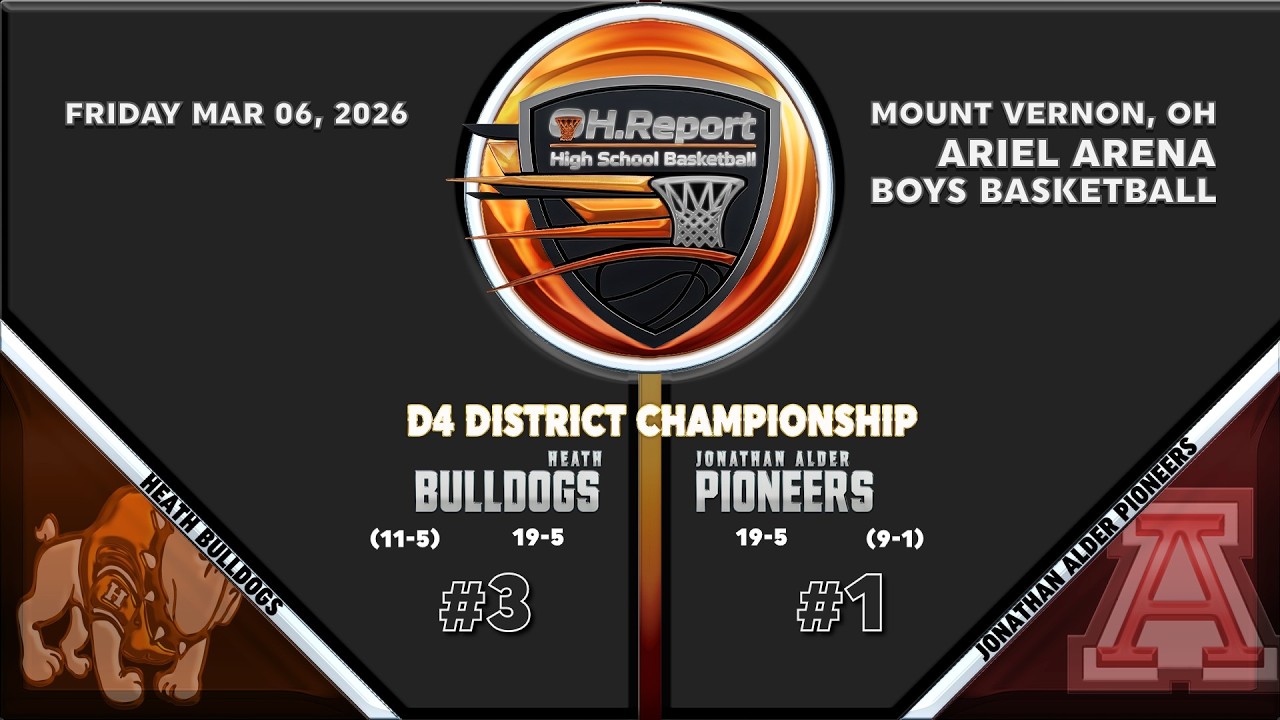 #3 Heath (19-5) @ #1 Jonathan Alder (19-5) - D4 Boys Basketball District Championship