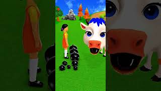 Scary teacher &amp; cow so funny#animationcartoon #funnyanimals#scaryteacher3d#shorts