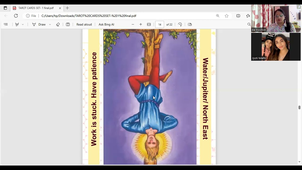 Tarot card readings in Hindi . The Hanged man card description