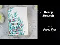 Paper Rose Berry Branch | Watercolor