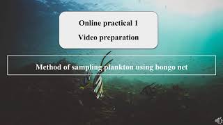 MMS3300 (G5-K9）Lab 1- Method of sampling plankton using bongo net Wealth