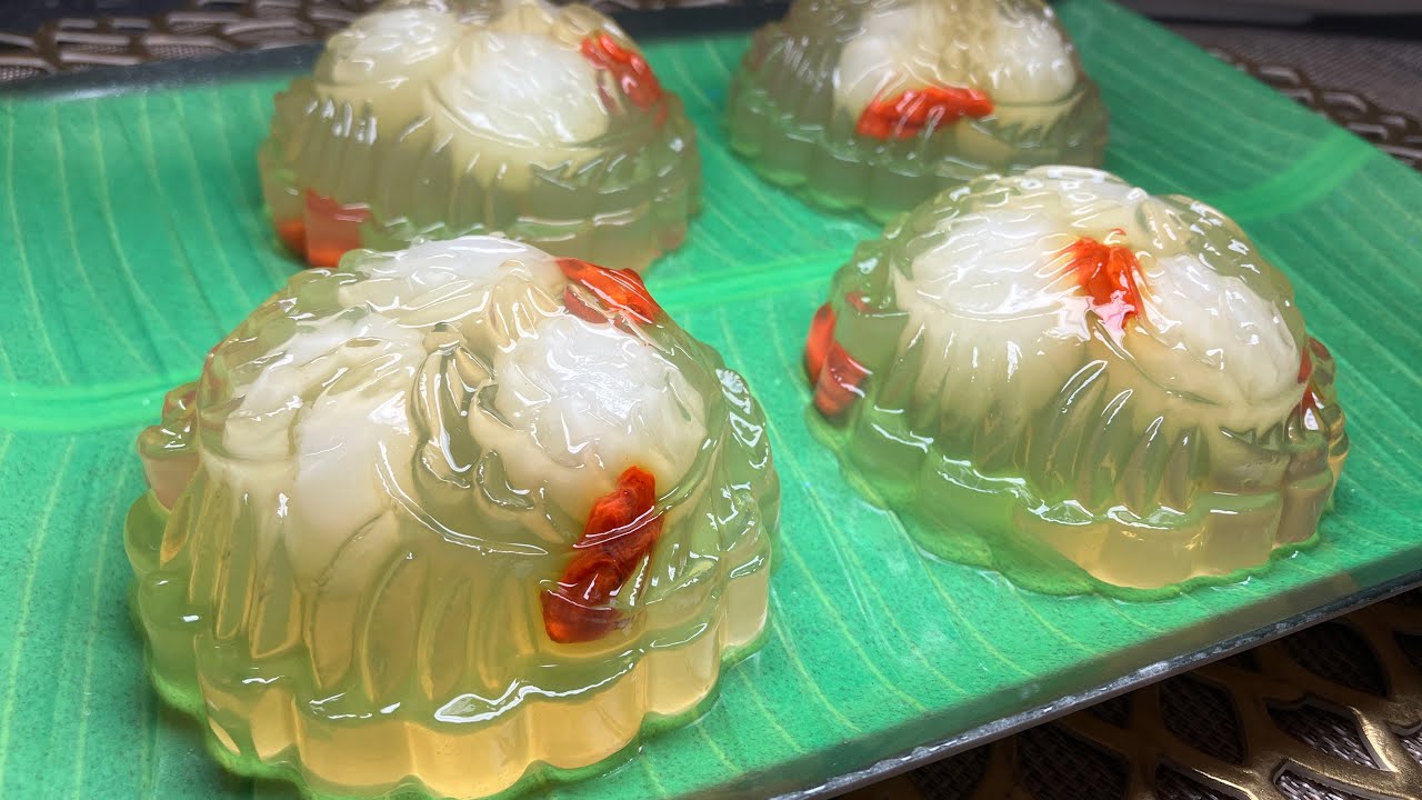 龙眼菊花燕菜果冻月饼 清凉又解暑的月饼 Logan Chrysanthemum Tea Jelly Mooncake YouTube