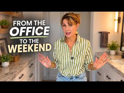 FICOVIS Women’s Striped Button Down Shirt Review | Work to Weekend Outfit Ideas