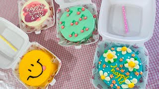 Cómo hacer mini pastelitos coreanos más relleno / mini luch box cakes / pastelito azul 🧁