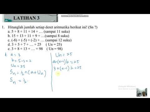 Latihan 3 Deret Aritmatika Nomor 1 D Youtube<script async src=