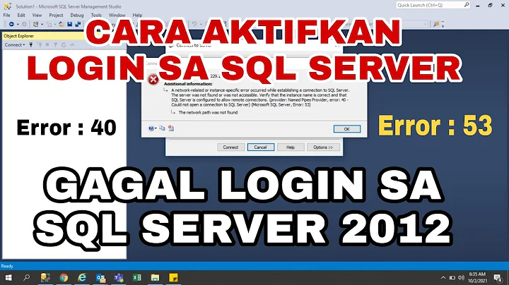 CARA AKTIFKAN LOGIN SA SQL SERVER 2012 | Tutorial SQL Server