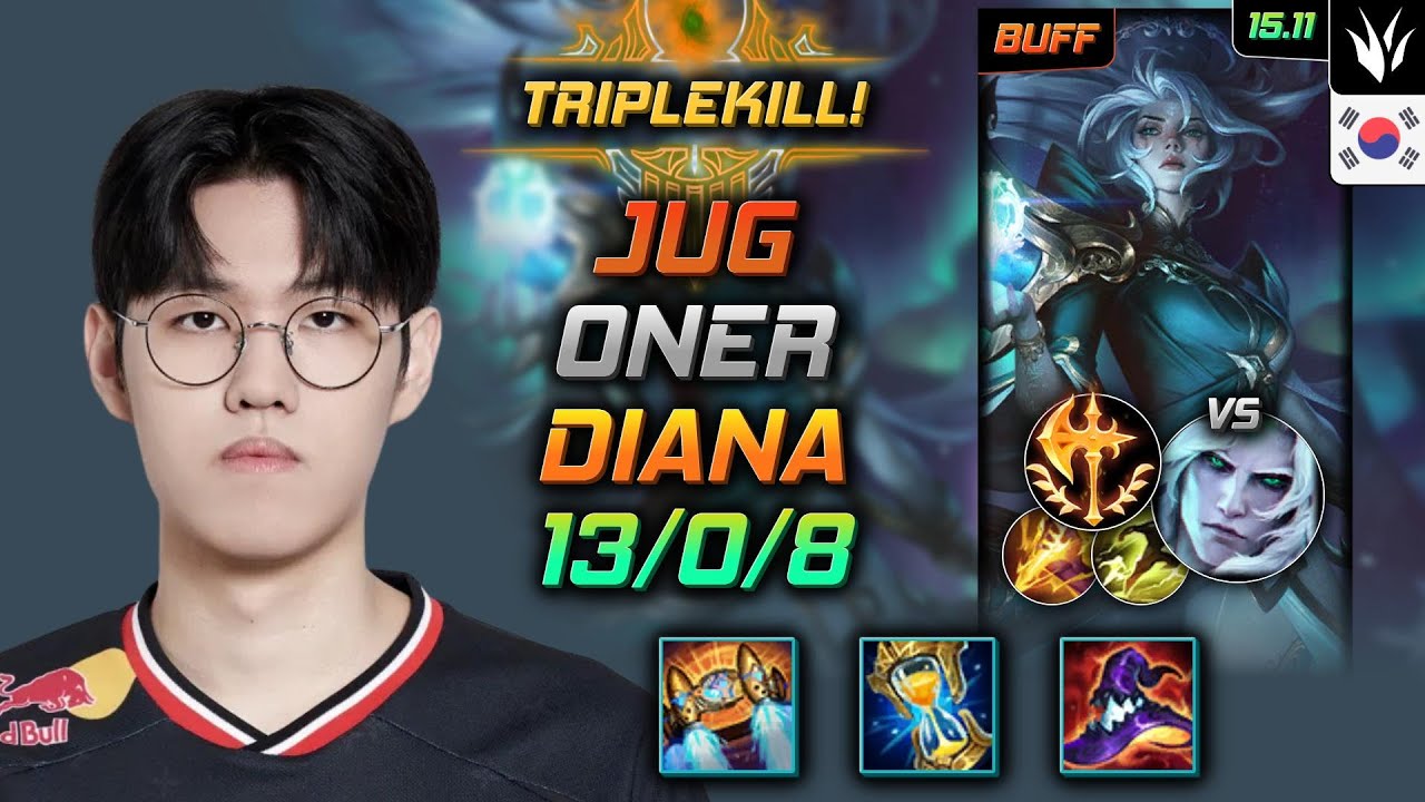 Diana Jungle Build Oner Hextech Rocketbelt Conqueror - LOL KR Challenger Patch 15.11
