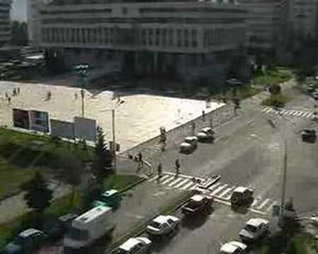 time lapse downtown traffic in miercurea ciuc (csikszereda)