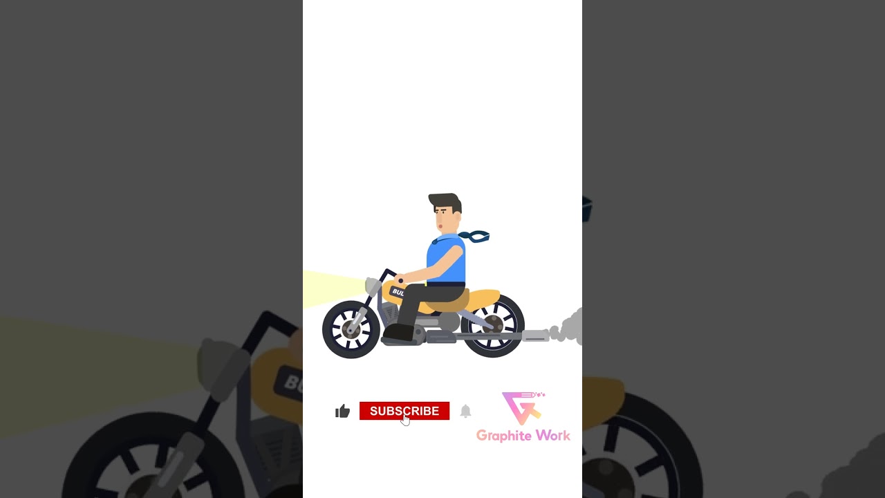 Bike Riding 2d cartoon animation on white background | Adobe Character Animation 