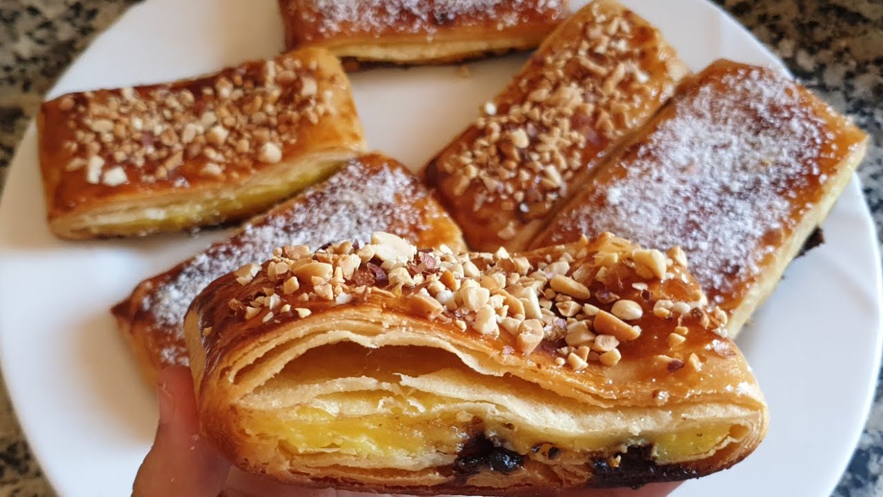 pain suisse sans gluten  بان سويس بدون غلوتين مورق وخفيف كالقطن مثل المخابز الكبرى والمذاق روعة