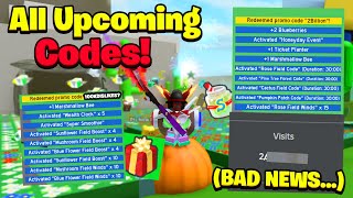 All Upcoming Codes in Bee Swarm Simulator! (release dates \& bad news...)