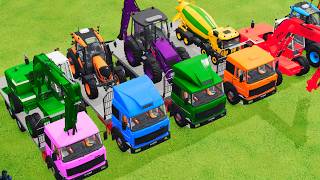 TRASPORTO DI ESCAVATORI, BETONIERE, TRATTORI, Terne con camion nel gioco FARMING SIMULATOR 22 screenshot 5