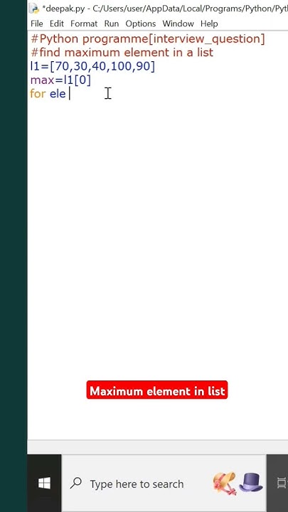 Python programme to find biggest number in a list#python#shorts#coding# ...