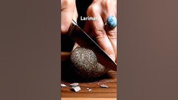 Cutting Open a Larimar Stone | Mesmerizing ASMR Crystal Reveal #shorts