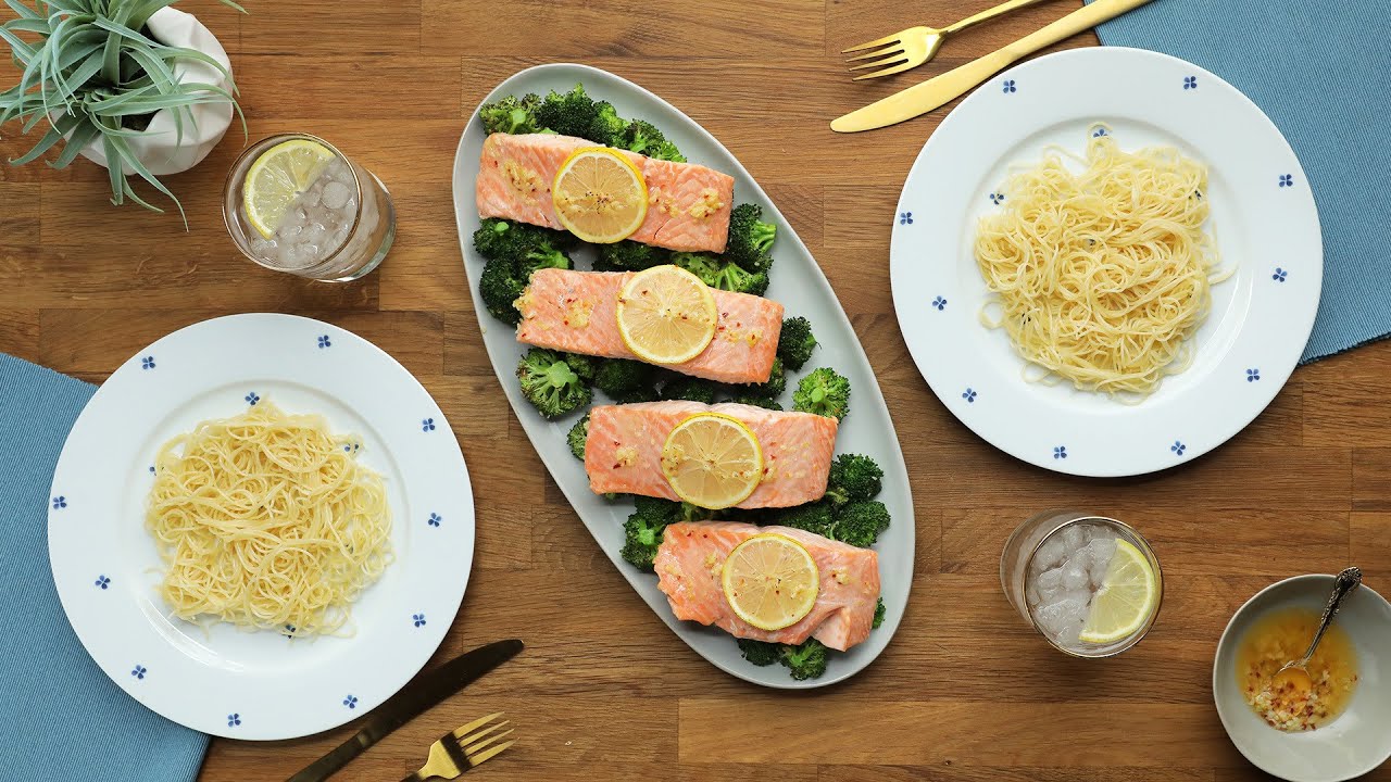 Sheet-Pan Garlic Salmon & Broccoli // Presented By Kroger - With Kroger, dinner is made simple and delicious, so get these fresh ingredients with just one click. Shop at Kroger to get all your ingredients delivered strai