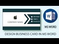how to design business card in MS word | visiting card in MS word