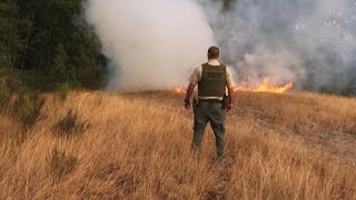 Fish and Wildlife Officer Battles Small Wildfire