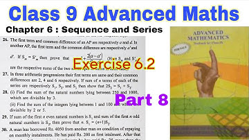 Class 9 Advanced Maths Ex 6.2 | Arithmetic Progression | Sequence & Series | Chapter 6 | SEBA
