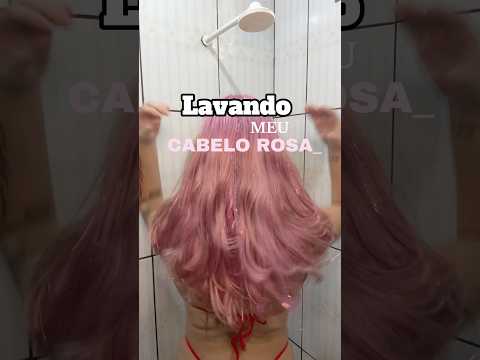 COMO EU LAVO MEU CABELO ROSAAA✨🩷