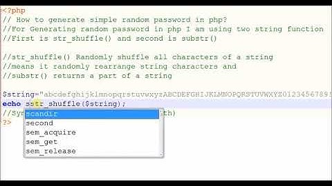 How to generate simple random password in php