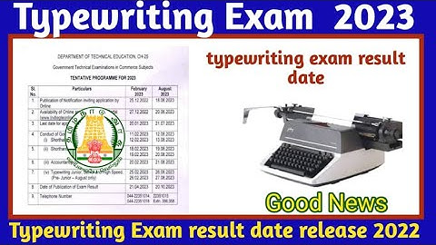TNDTE Typewriting Results 2022 Date, Check Online @dte tn gov in