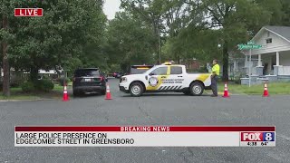 Large police presence in Greensboro on Edgecombe Street