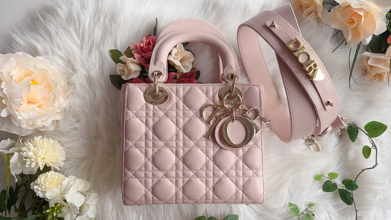 Small Lady Dior My ABCDior Bag Powder Pink Cannage Lambskin | OGBAGS